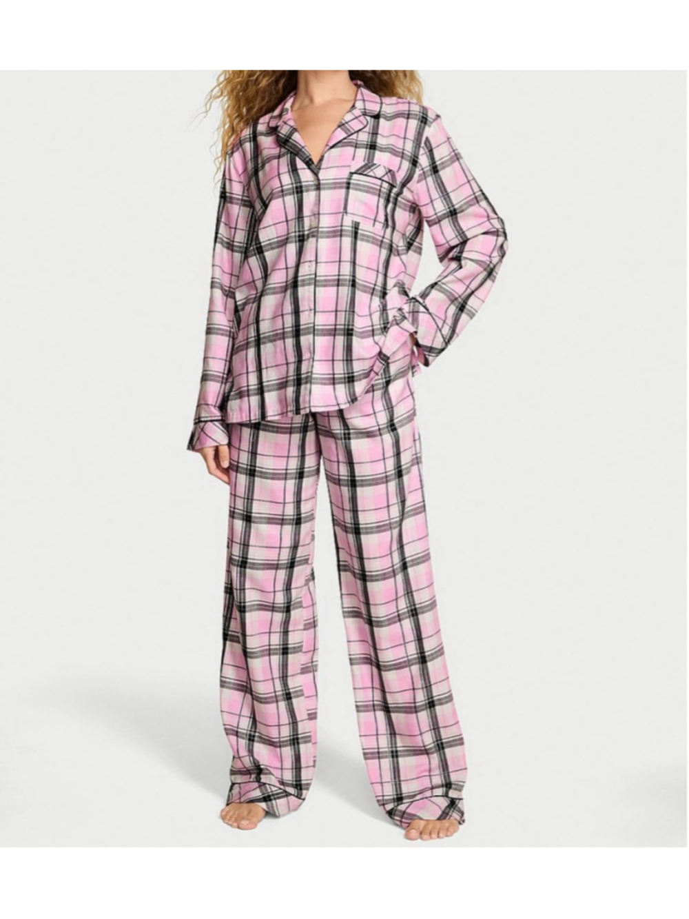 Victoria's Secret Pink Plaid Flannel Pajama Set